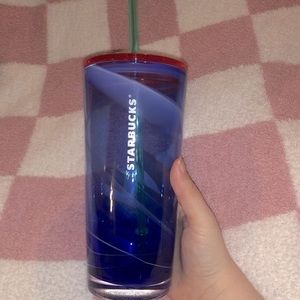 BNWT Starbucks Blue Glass Tumbler 18OZ Limited Edition